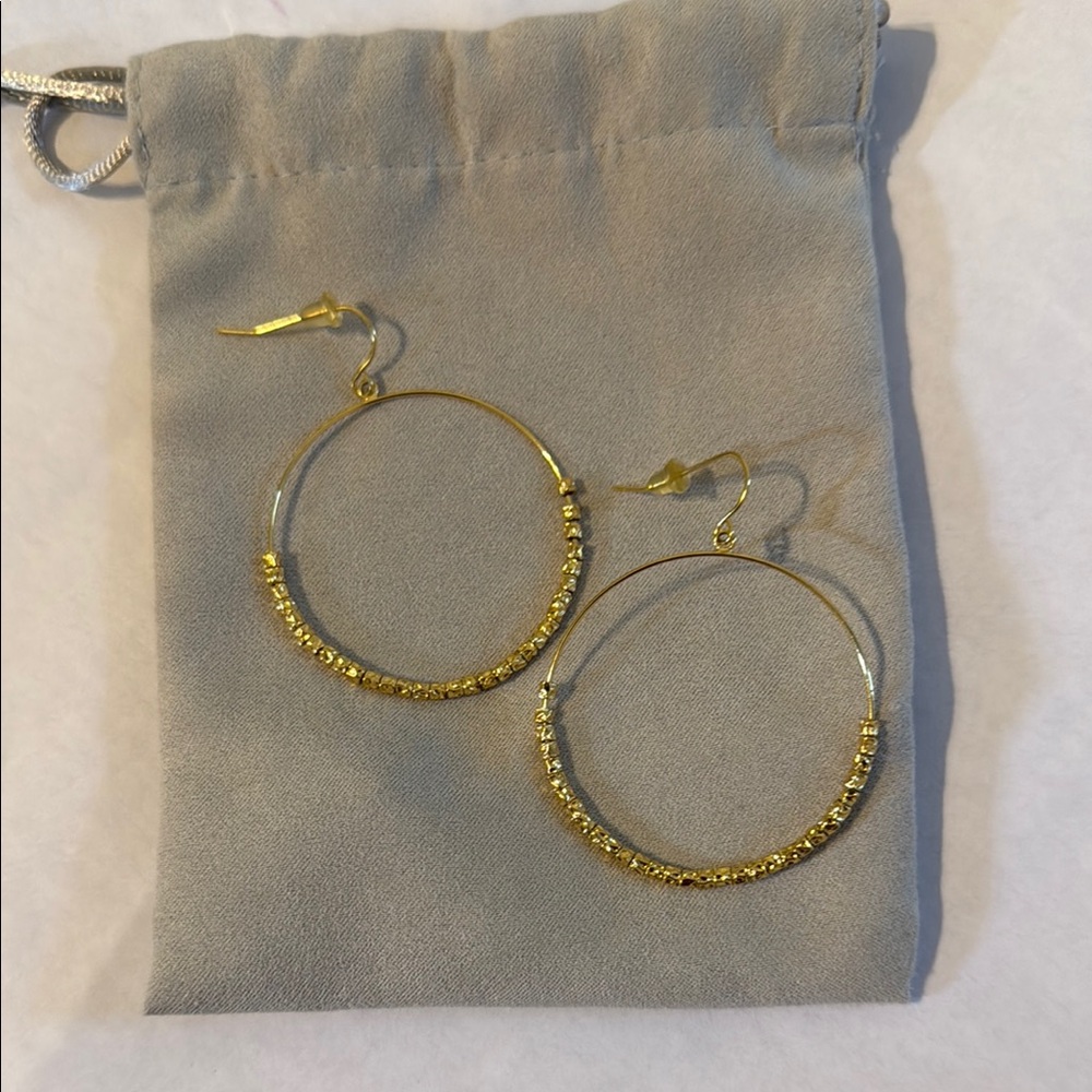Beaded gold hoops